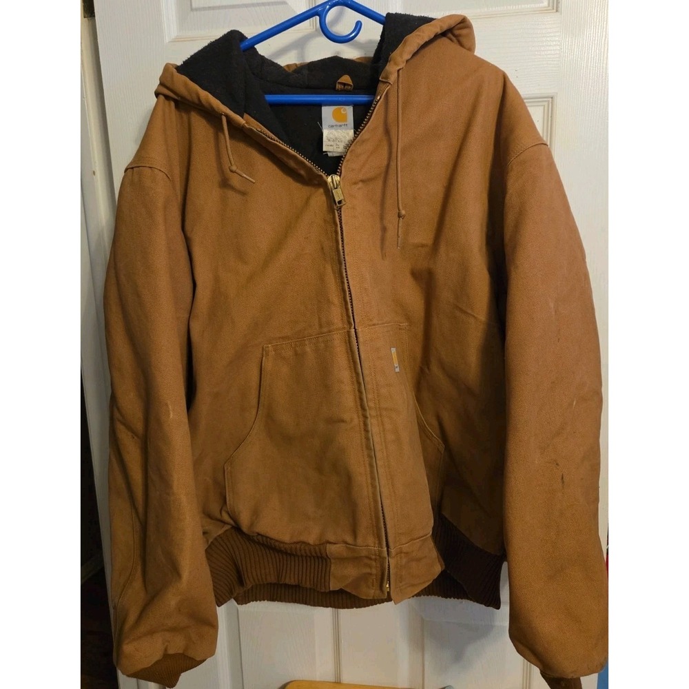 Vintage Carhartt Duck Canvas Quilted Lined Jacket Mens Sz XL Brown J140 BRN USA